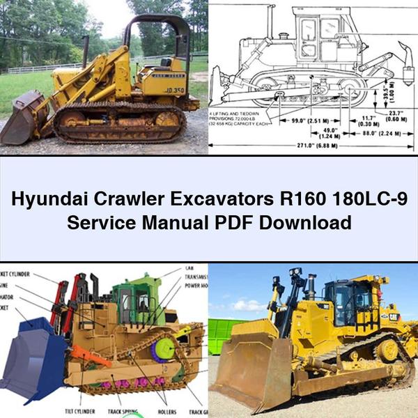 Manual de servicio y reparación de excavadoras de cadenas Hyundai R160 180LC-9