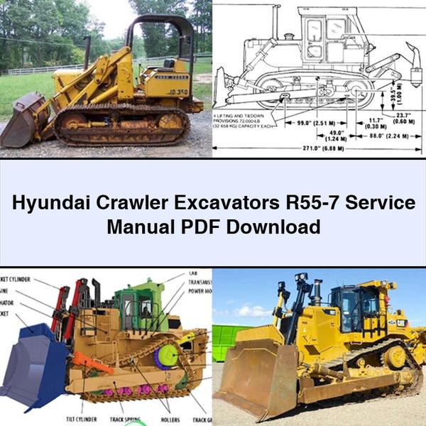 Manual de servicio y reparación de excavadoras de cadenas Hyundai R55-7