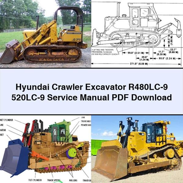 Manual de servicio y reparación de la excavadora de cadenas Hyundai R480LC-9 520LC-9