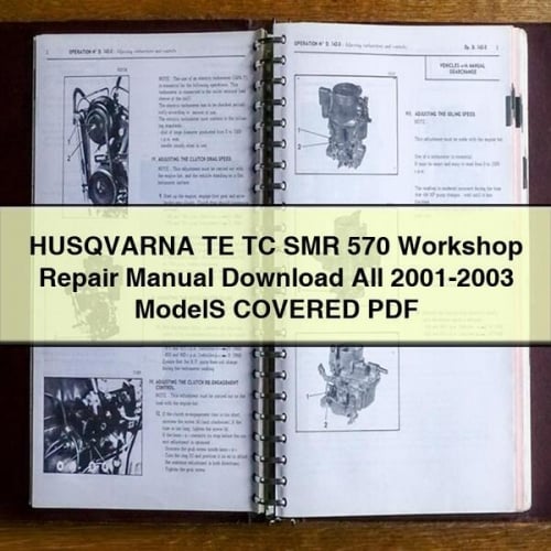 Manual de reparación del taller HUSQVARNA TE TC SMR 570 Todos los modelos 2001-2003 INCLUIDOS