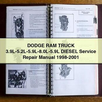 Manual de servicio y reparación de camiones diésel DODGE RAM 3.9L-5.2L-5.9L-8.0L-5.9L 1998-2001