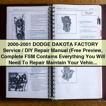 Manual de reparación de bricolaje/servicio de fábrica DODGE DAKOTA 2000-2001 (vista previa gratuita FSM completo)