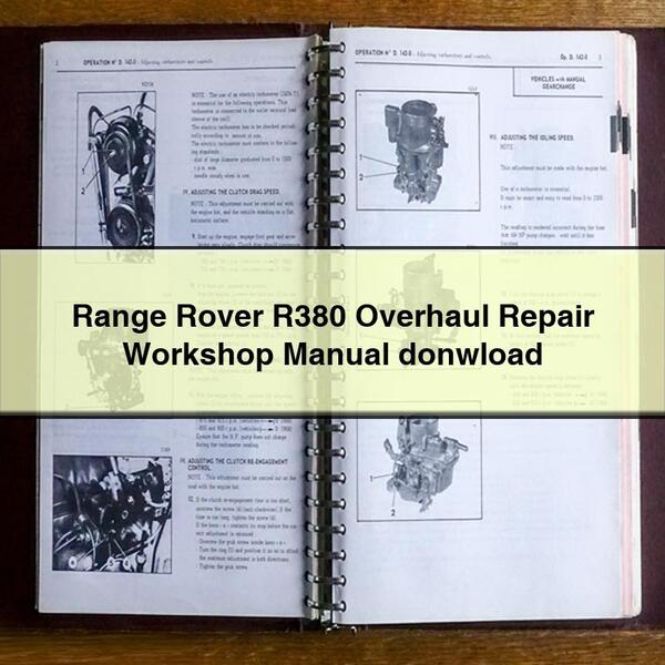 Range Rover R380 Überholungs- und Reparaturwerkstatthandbuch herunterladen