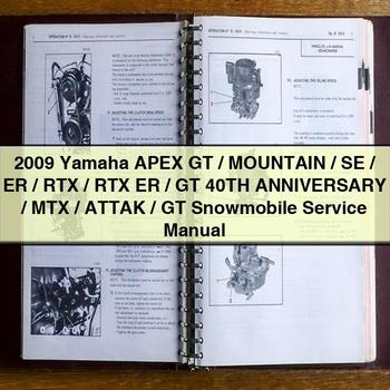 2009 Yamaha APEX GT/MountAIN/SE/ER/RTX/RTX ER/GT 40TH ANNIVERSARY/MTX/ATTAK/GT Schneemobil-Service-Reparaturhandbuch