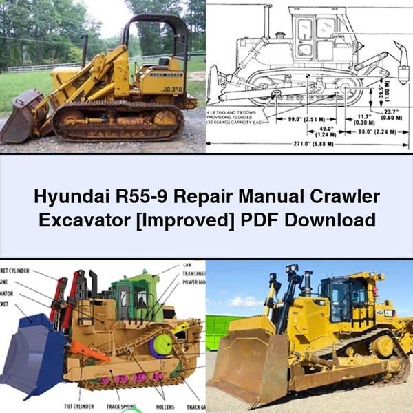 Manual de reparación de la excavadora de cadenas Hyundai R55-9 [mejorado]