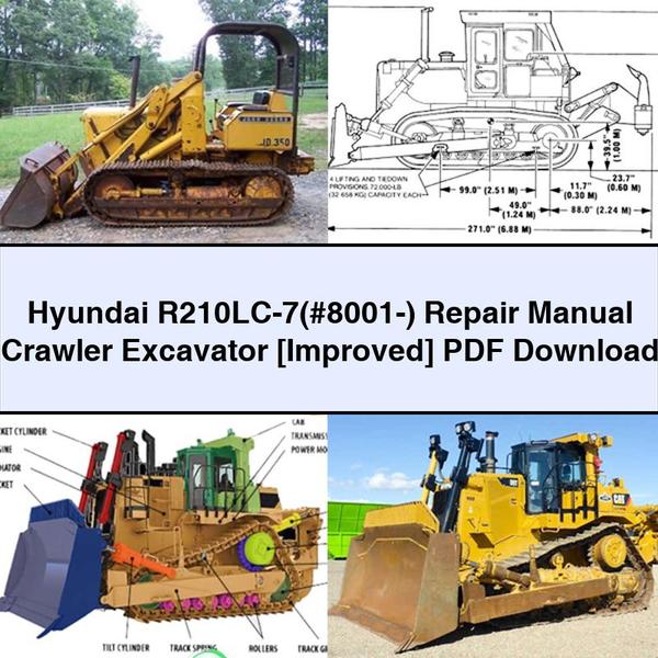 Manual de reparación de la excavadora de cadenas Hyundai R210LC-7(#8001-) [Mejorado]