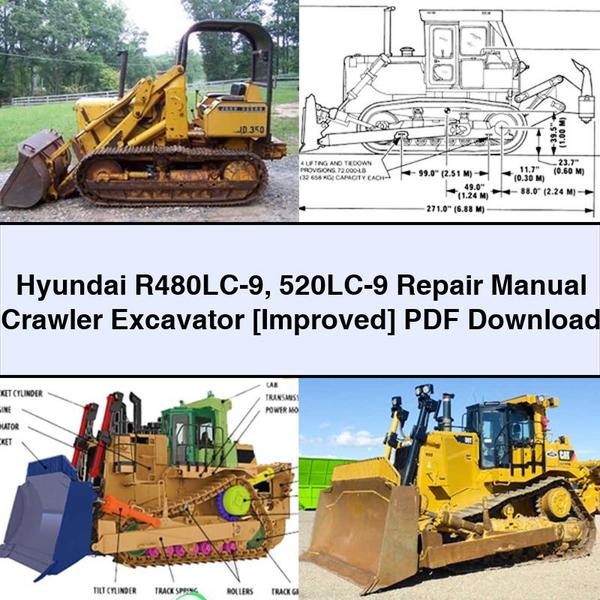 Manual de reparación de excavadoras de cadenas Hyundai R480LC-9 520LC-9 [mejorado]