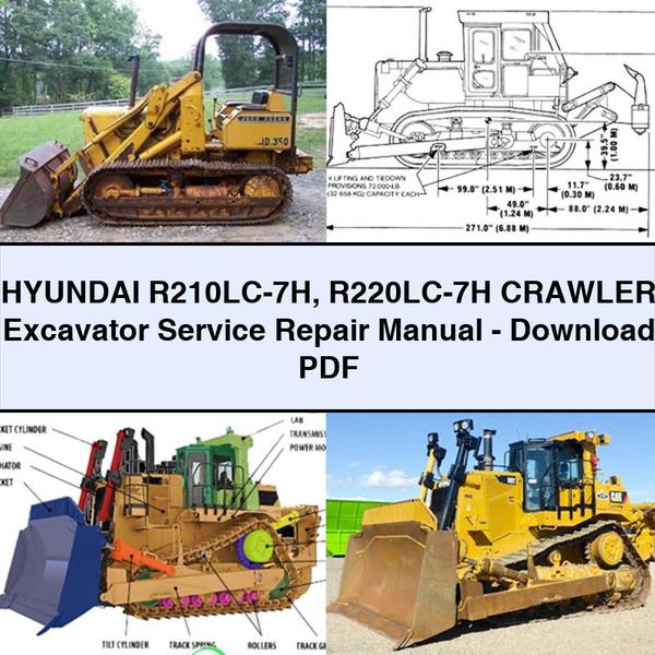 Manual de servicio y reparación de excavadoras sobre cadenas Hyundai R210LC-7H R220LC-7H