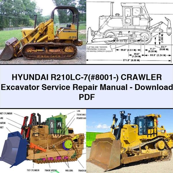 Manual de servicio y reparación de excavadoras de cadenas Hyundai R210LC-7(#8001-)