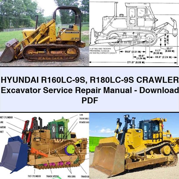 Manual de servicio y reparación de excavadoras de cadenas Hyundai R160LC-9S R180LC-9S