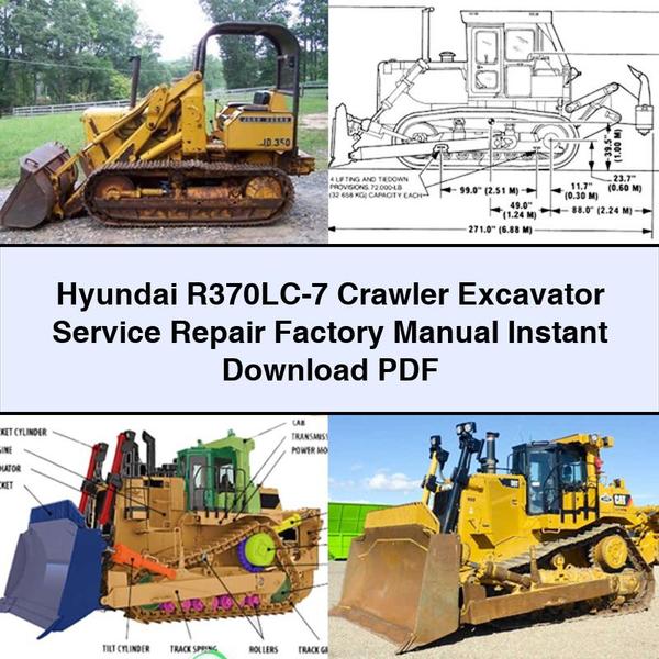 Manual de servicio y reparación de la excavadora de cadenas Hyundai R370LC-7