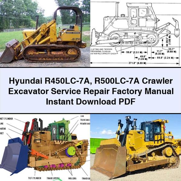 Manual de servicio y reparación de la excavadora de cadenas Hyundai R450LC-7A R500LC-7A