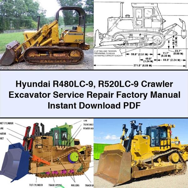 Manual de servicio y reparación de la excavadora de cadenas Hyundai R480LC-9 R520LC-9