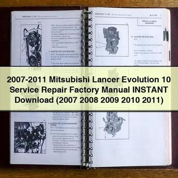 Manual de servicio y reparación de fábrica del Mitsubishi Lancer Evolution 10 2007-2011 (2007 2008 2009 2010 2011)