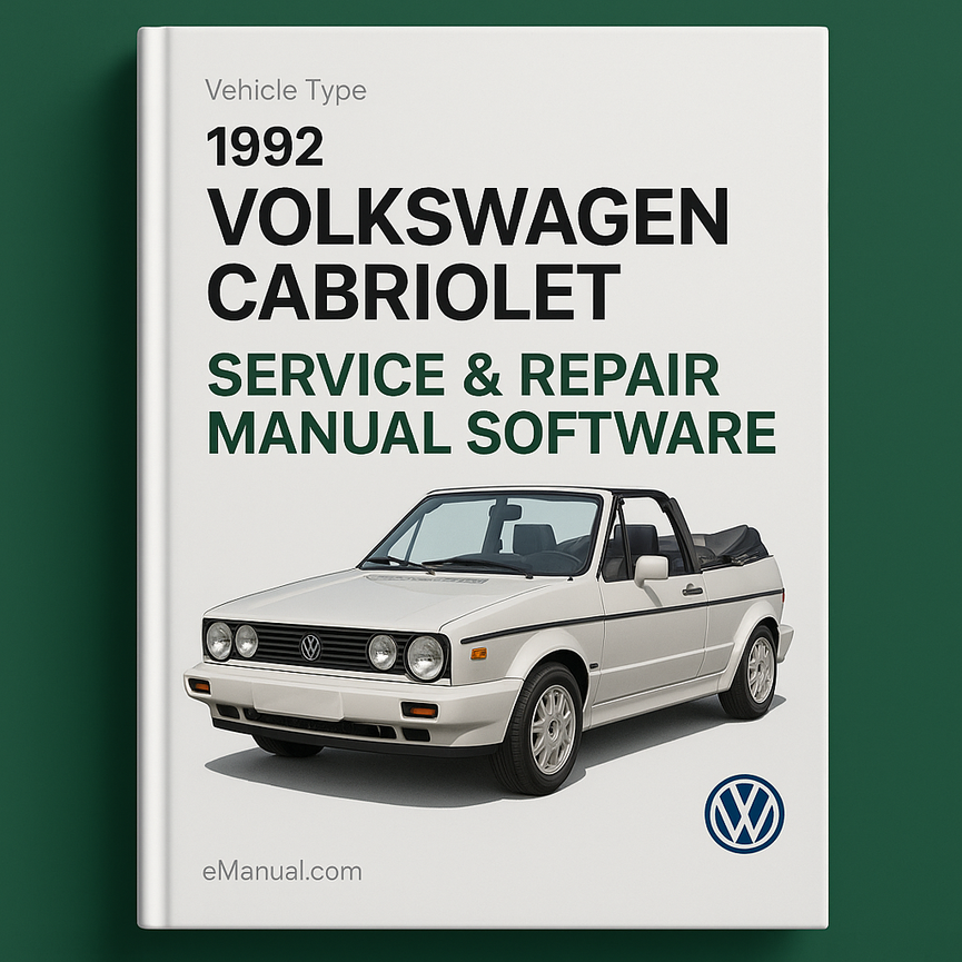 Manual de servicio y reparación de Volkswagen Cabriolet 1992