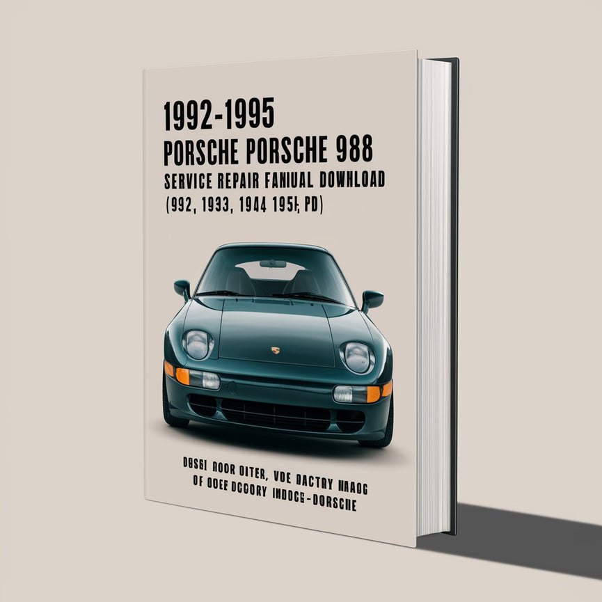 Manual de servicio y reparación de fábrica del Porsche 968 1992-1995 (1992 1993 1994 1995)