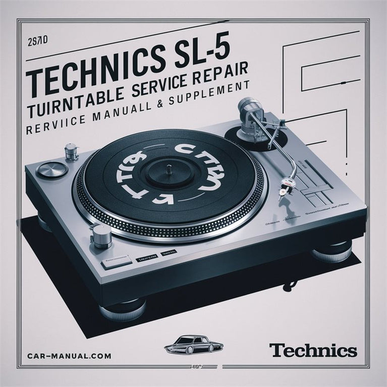 Technics SL-5 Turntable Supplement Service Repair Workshop Manual PDF