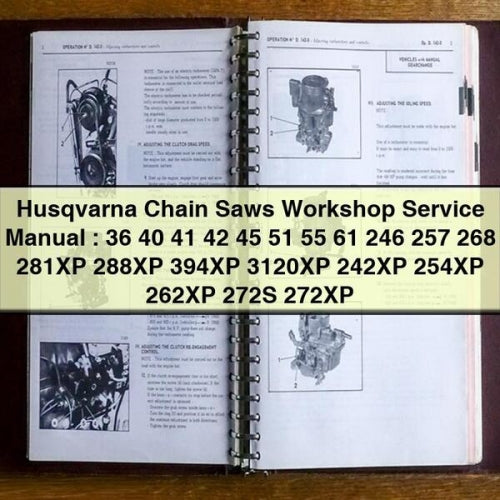 Husqvarna Chain Saws : 36 40 41 42 45 51 55 61 246 257 268 281XP 288XP 394XP 3120XP 242XP 254XP 262XP 272S 272XP Service Repair Workshop Manual PDF