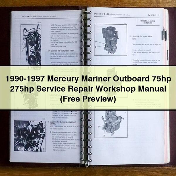 1990-1997 Mercury Mariner Outboard 75hp 275hp Service Repair Workshop Manual (Free Preview)