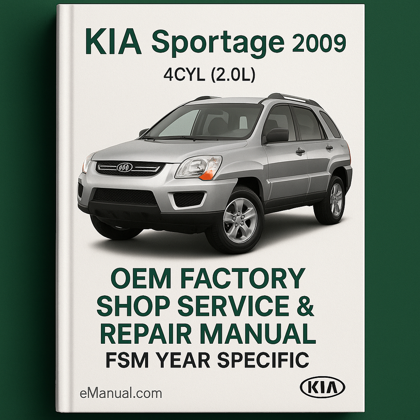 KIA Sportage 2009 4CYL (2.0L) OEM Factory Shop Service Reparaturhandbuch FSM Jahrspezifisch