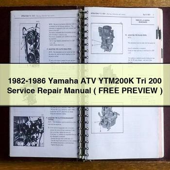 1982-1986 Yamaha ATV YTM200K Tri 200 Service Repair Manual ( FREE Preview )
