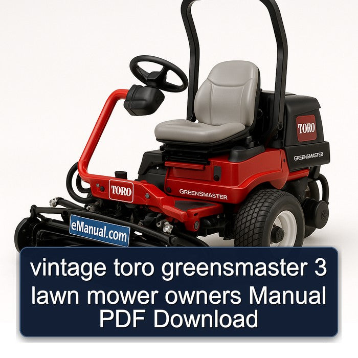 Vintage Toro Greensmaster 3 Lawn Mower Owners Owner's Manual PDF