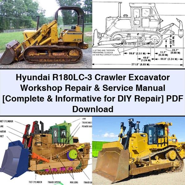 Hyundai R180LC-3 Crawler Excavator Workshop Repair & Service Manual [Complete & Informative for DIY Repair]