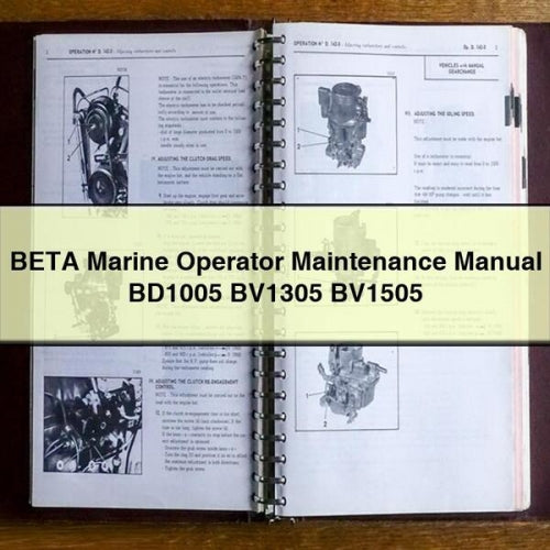 BETA Marine Operator Maintenance Manual BD1005 BV1305 BV1505