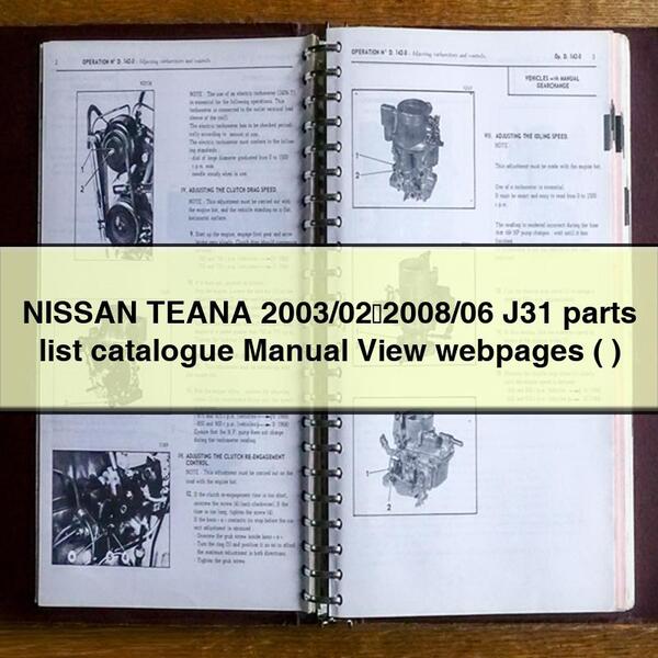 NISSAN TEANA 2003/02&#65374;2008/06 J31 parts list catalogue Manual View webpages (   )