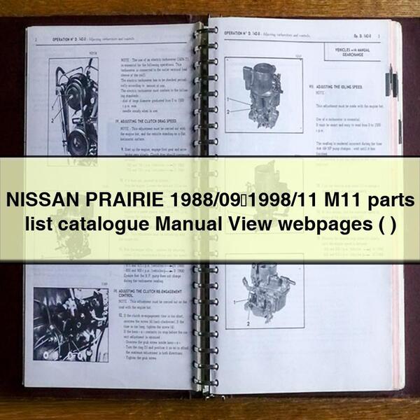 Catálogo de piezas de repuesto del M11 NISSAN PRAIRIE 1988/09～1998/11 Manual Ver páginas web ( )