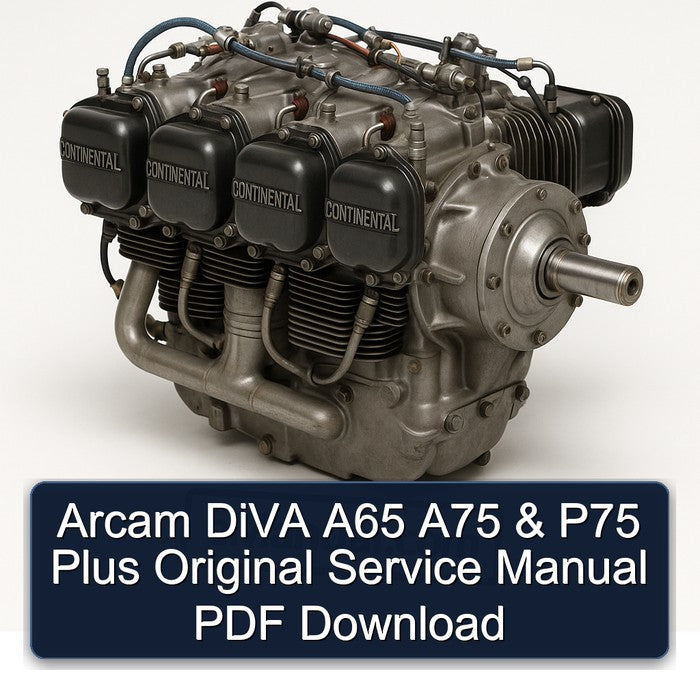 Continental A50 A65 A75 A80 Models Arcam Diva P75 Plus Original Service Repair Workshop Manual PDF