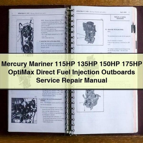 Manual de reparación y servicio de motores fueraborda con inyección directa de combustible OptiMax de Mercury Mariner de 115 HP, 135 HP, 150 HP y 175 HP