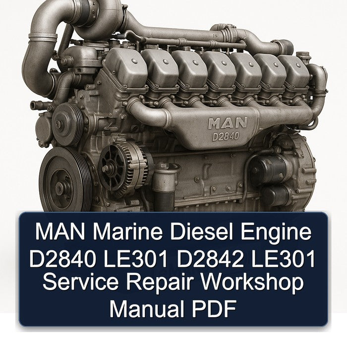 MAN Marine Diesel Engine D2840 LE301 D2842 Service Repair Workshop Manual PDF
