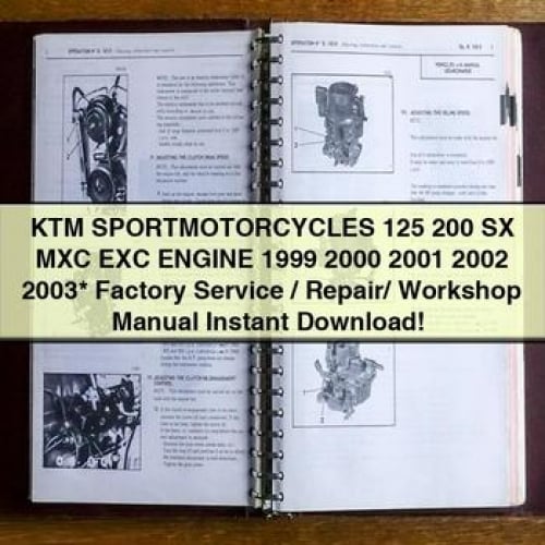 KTM SPORTMOTORCYCLES 125 200 SX MXC EXC Engine 1999 2000 2001 2002 2003  Factory Service/Repair/ Workshop Manual