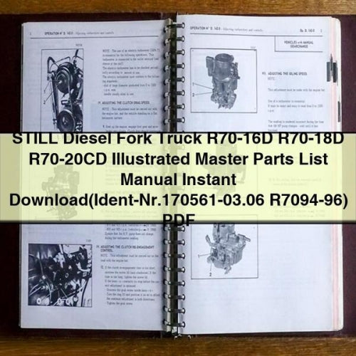 Still Diesel Fork Truck R70-16d, R70-18d, R70-20CD Illustrated Master Parts Catalog PDF