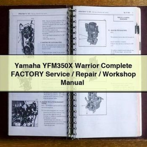 Manual completo de taller, reparación y servicio de fábrica de Yamaha YFM350X Warrior