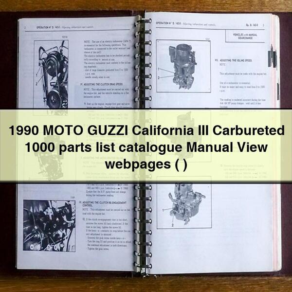 1990 MOTO GUZZI California III Carbureted 1000 Teileliste Katalog Handbuch Webseiten anzeigen ( )