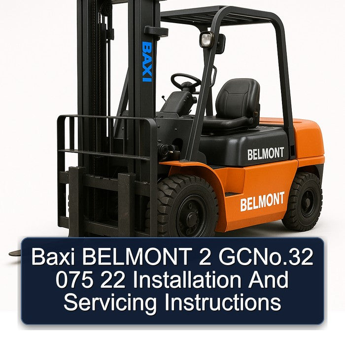 Baxi Belmont 2 Gcno.32 075 22 Installation Servicing Service Repair Workshop Manual PDF