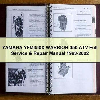 Manual de reparación y servicio completo del ATV Yamaha YFM350X WARRIOR 350 1993-2002