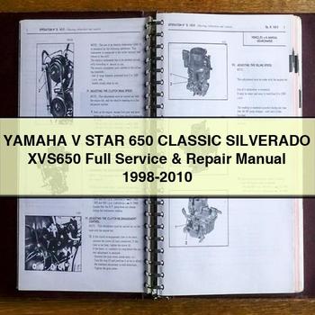 Manual de servicio y reparación completo de Yamaha V STAR 650 Classic SILVERADO XVS650 1998-2010