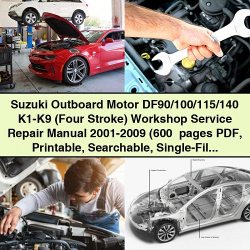 Suzuki Außenbordmotor DF90/100/115/140 K1-K9 (Viertakt) Werkstatt-, Service- und Reparaturhandbuch 2001-2009 (mehr als 600 Seiten, durchsuchbare Einzeldatei)