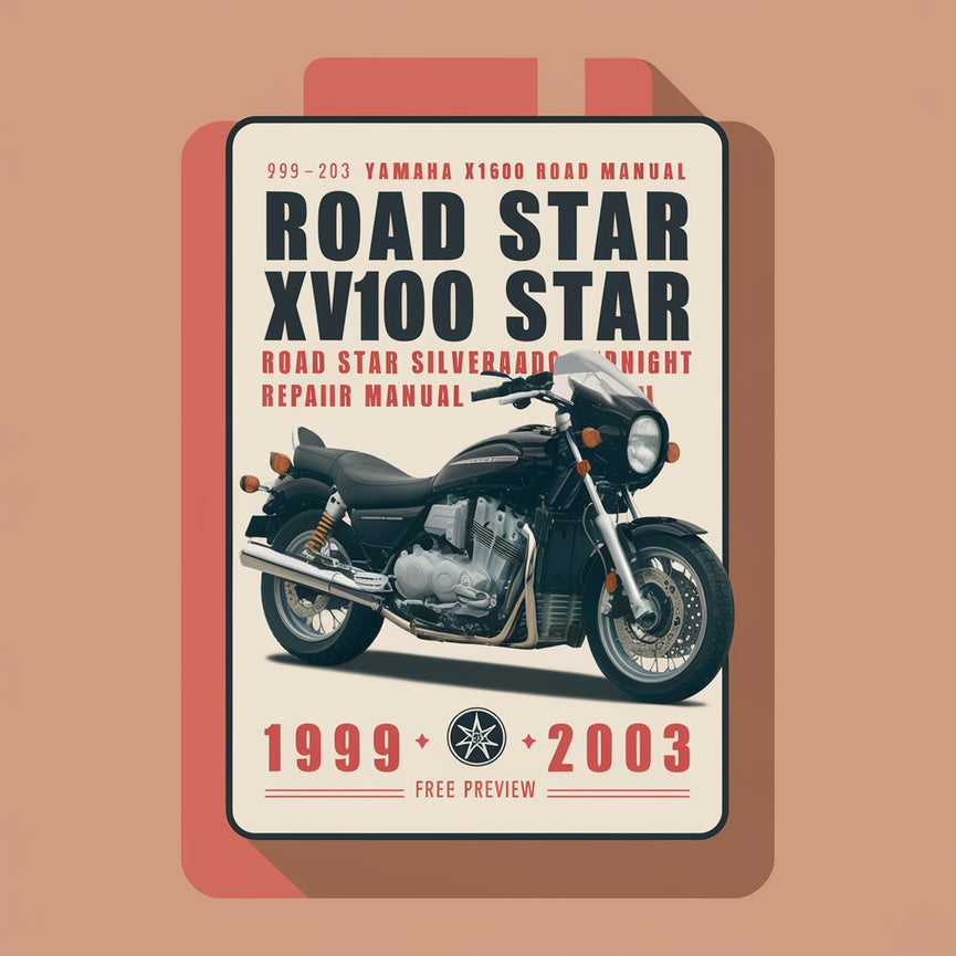 Manual de reparación de Yamaha XV1600 Road Star 1999-2003 XV1600 Road Star Silverado Road Star Midnight (vista previa gratuita)