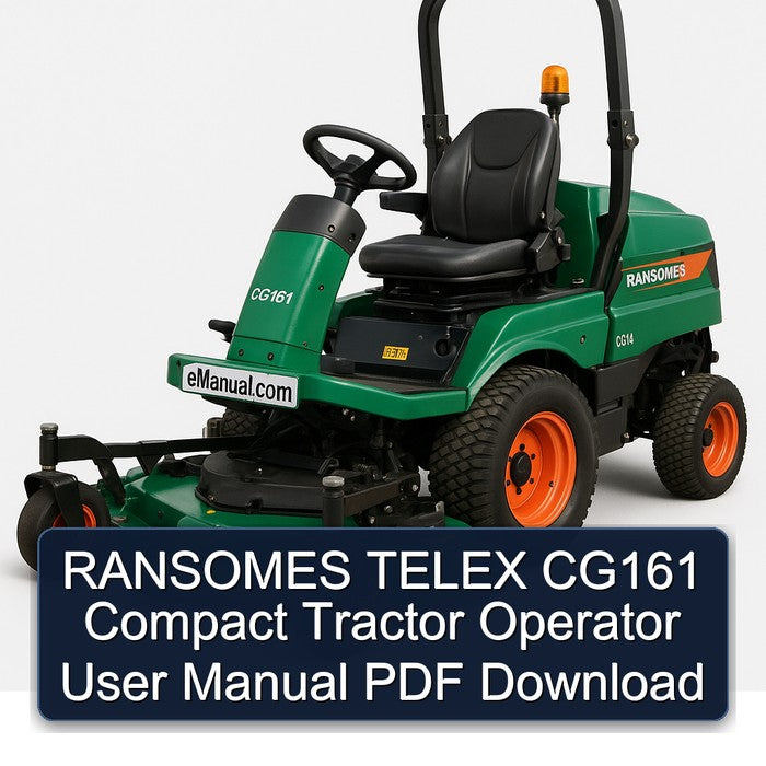 Ransomes Telex CG161 Compact Tractor Operator User Service Repair Workshop Manual PDF