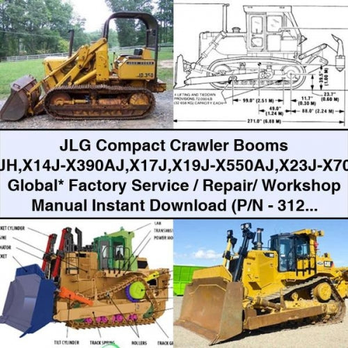 JLG Compact Crawler Booms X14JH X14j-x390aj X17J X19j-x550aj X23j-x700aj Global Service Repair Workshop Manual PDF