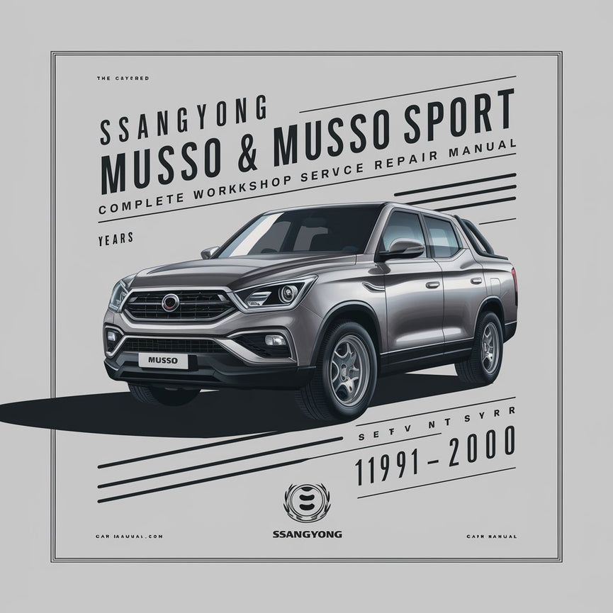 Ssangyong Musso &amp; Musso Sport Komplettes Werkstatthandbuch 1991 1992 1993 1994 1995 1996 1997 1998 1999 2000