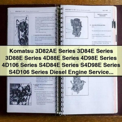 Komatsu 3d82ae-4d106 Series Diesel Engine Service Repair Workshop Manual PDF