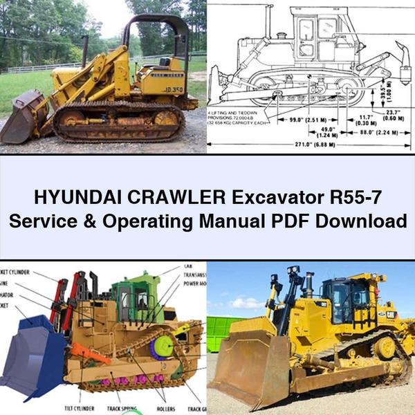 Manual de servicio y funcionamiento de la excavadora de cadenas Hyundai R55-7