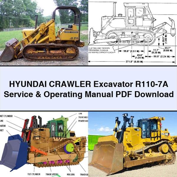 Manual de servicio y funcionamiento de la excavadora de cadenas Hyundai R110-7A