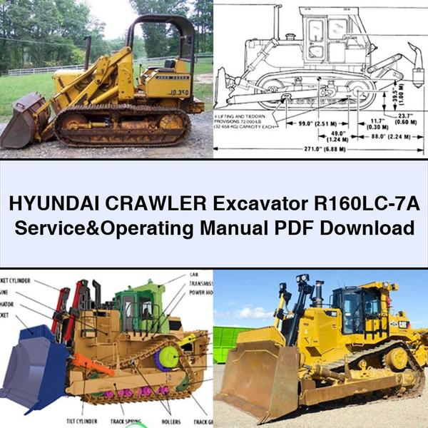 Manual de servicio y funcionamiento de la excavadora de cadenas Hyundai R160LC-7A