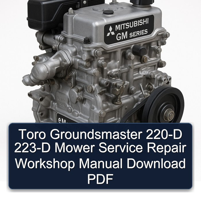 Mitsubishi GM Series Toro Groundsmaster 220-D 223-D Mower Service Repair Workshop Manual PDF